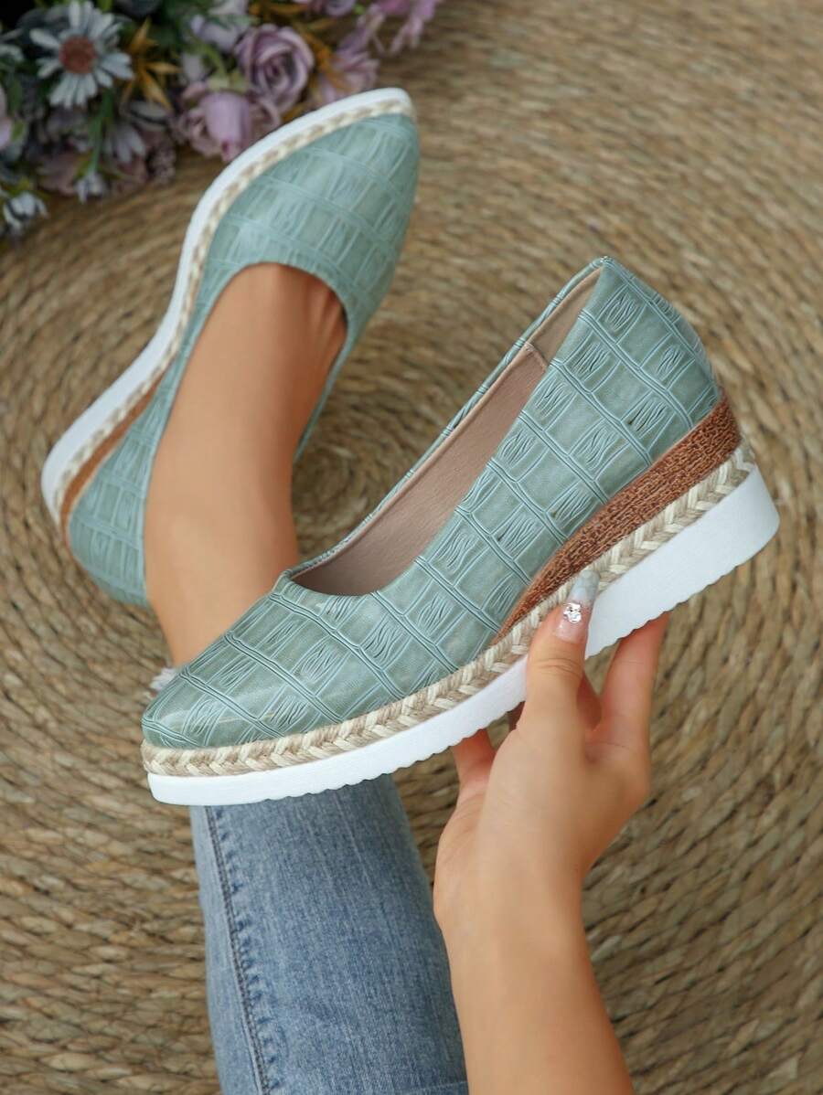 Step up your style game with these Trendy Women's Wedge Sneakers! Designed for comfort and flair, these slip-on flats feature thick soles that add a little extra height while keeping your feet happy all day long. Perfect for casual outings or a fun day in the city, they blend sporty vibes with a chic twist. Slip them on and enjoy the playful bounce in every step!