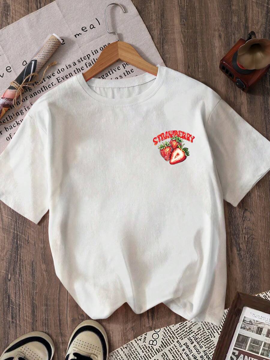 Add a splash of summer fun to your wardrobe with this trendy strawberry-themed T-shirt. Featuring a cheerful "Good Times" slogan, it’s perfect for sunny days and spontaneous adventures. Soft, breathable fabric keeps you comfy while the vibrant design brings a playful touch to any outfit. Celebrate the season in style and spread those good vibes wherever you go!