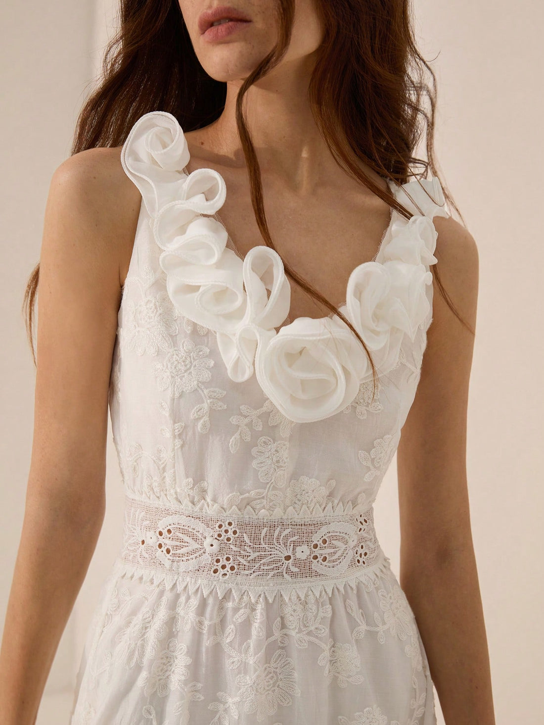 Step into charm with this Elegant White Lace Long Dress, sprinkled with delicate 3D floral embroidery that dances with every movement. Perfect for turning heads at weddings or adding a touch of whimsy to your everyday style, it blends timeless elegance with playful flair effortlessly. Whether you're the guest or the star, this dress twirls you into moments you'll never forget.