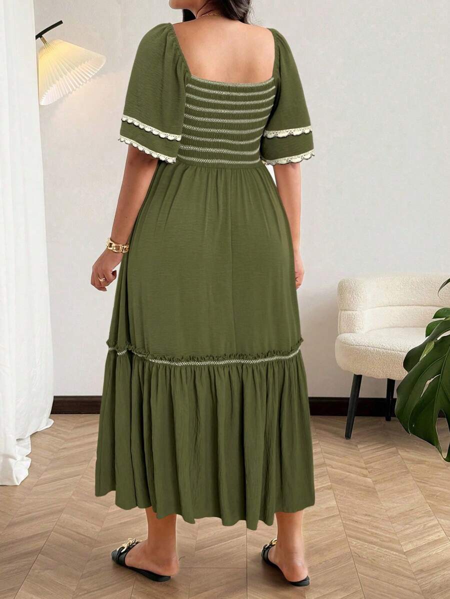 Embrace the sun in style with this plus size boho beach dress! Featuring a flattering square neckline and eye-catching contrast embroidery, it’s your go-to for beach days and vacation vibes. Light, breezy, and effortlessly chic—get ready to turn heads and soak up the good times.