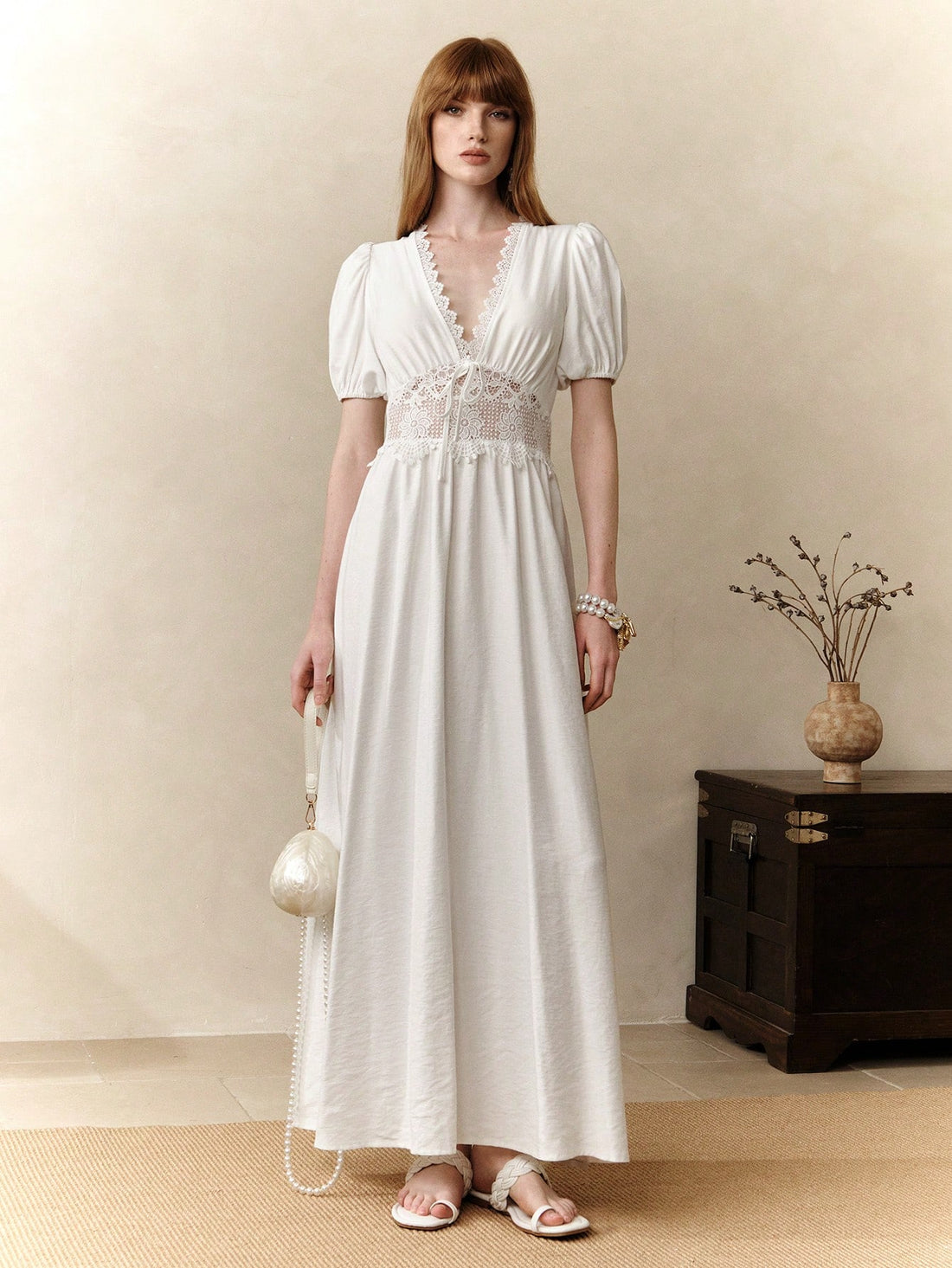 Step into summer with this playful vintage French-inspired dress! Featuring a flattering V-neck and charming puff sleeves, it’s designed to keep you cool and stylish. The delicate lace and hollow waist add a touch of whimsy, perfect for both commuting and holiday adventures. Embrace effortless elegance wherever you go!