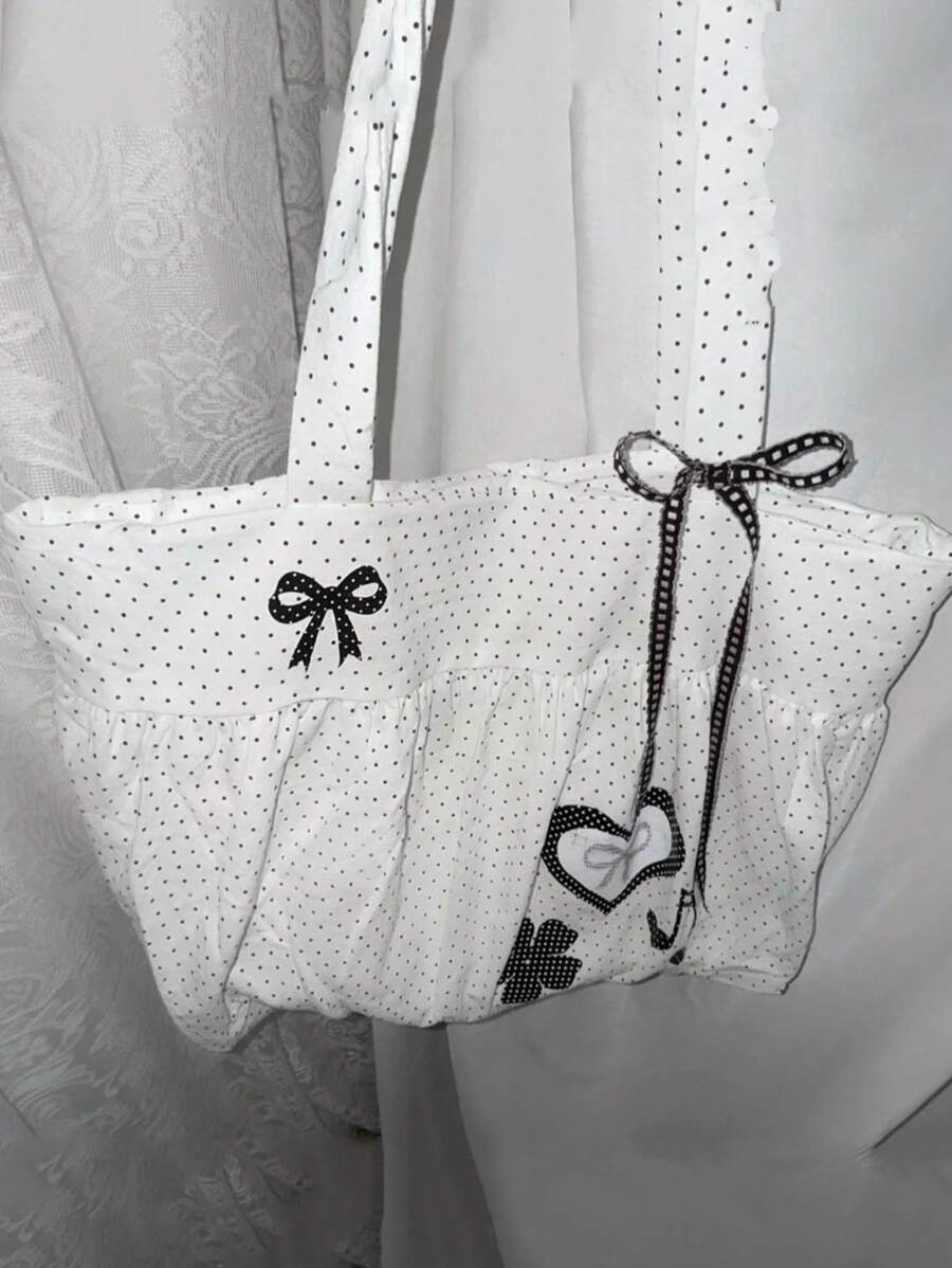 Carry your whole world in style with this roomy lace tote—the perfect companion for students juggling textbooks, laptops, and life's essentials. Featuring a charming retro aesthetic with delicate lace detailing, it's both practical and Instagram-worthy. The generous capacity means no more cramming, while the foldable design keeps it compact when you're not using it. Whether you're heading to class, the library, or your favorite coffee spot, this versatile bag transitions seamlessly from campus to commute. D