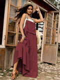 Cotton pinafore midi dress view 3