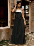Cotton pinafore midi dress view 10