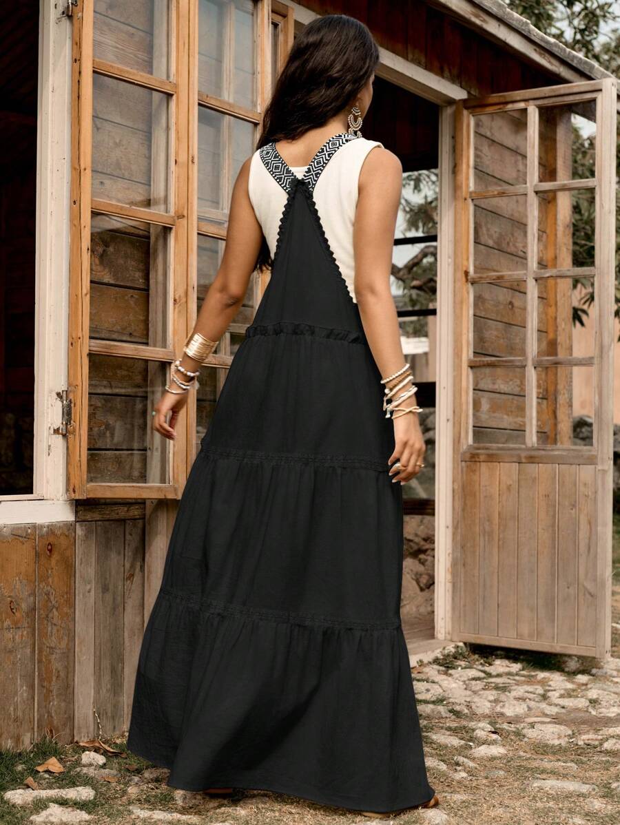 Cotton pinafore midi dress view 11
