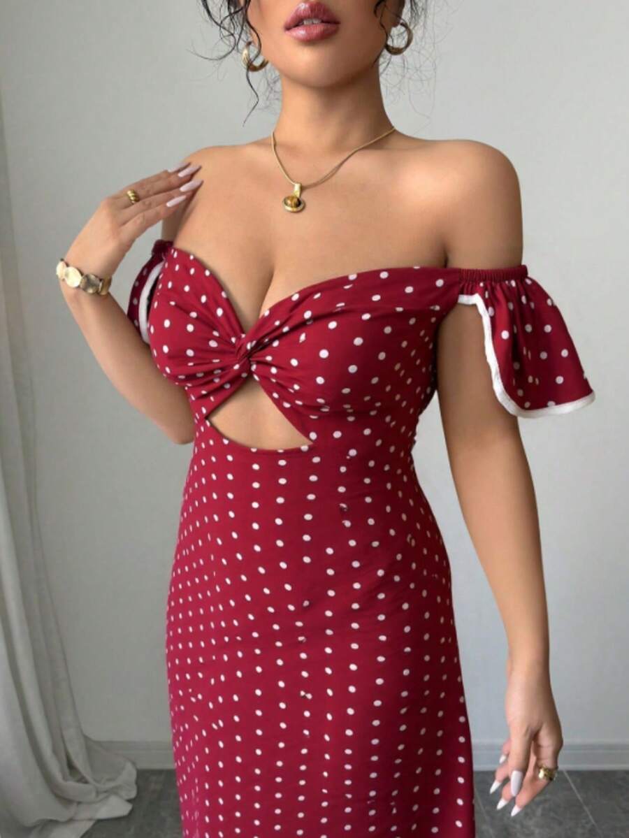 Elevate your summer wardrobe with this stunning off-shoulder polka dot maxi dress, perfect for those picture-perfect vacation moments. The playful polka dot pattern brings a touch of retro charm, while the elegant off-shoulder neckline creates an effortlessly chic silhouette. Flowy and flattering, this dress transitions seamlessly from beachside brunches to evening strolls. Embrace your inner fashionista and turn heads wherever your adventures take you this season!