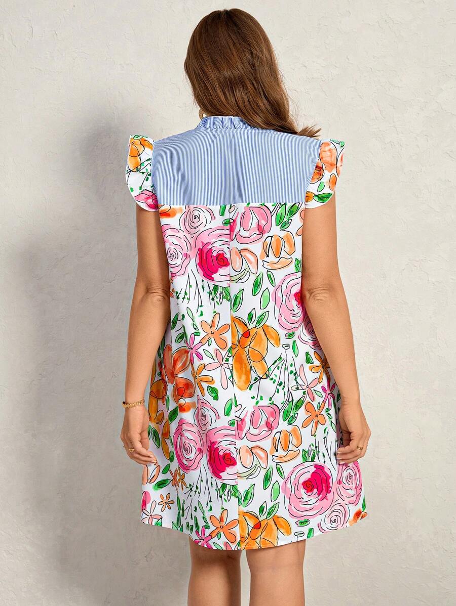 Step into charm with this Elegant Plus Size Floral Dress, featuring playful ruffle sleeves and a flattering asymmetrical hem. Perfect for fall weddings or brightening up casual workdays, its floral pattern adds a touch of whimsy while the comfortable fit keeps you confident all day long. Embrace effortless style that dances with every move!