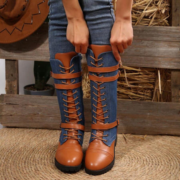 Chic & Comfortable: Women's Round Toe Chunky Heel Ankle Boots with Side Zipper