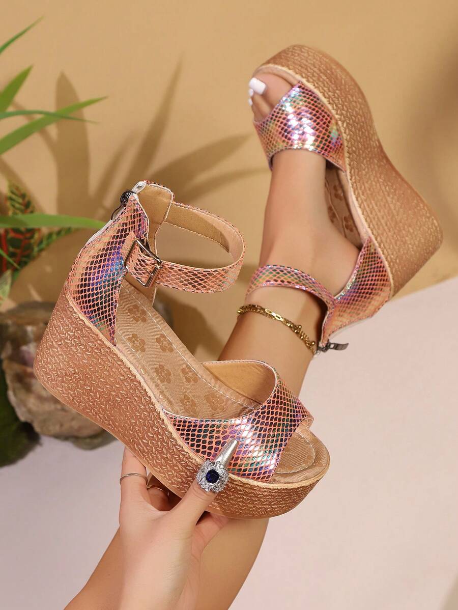 Step up your summer style with these trendy women's platform wedge sandals! Featuring eye-catching studded detailing, they add a fun, edgy vibe to any outfit. The platform wedge offers comfortable height and all-day wearability, making them perfect for sunny days and warm nights. Whether you're headed to a beach party or a casual brunch, these sandals bring playful flair to your look.