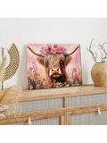Framed canvas back view with wrapped edges and hanging hardware