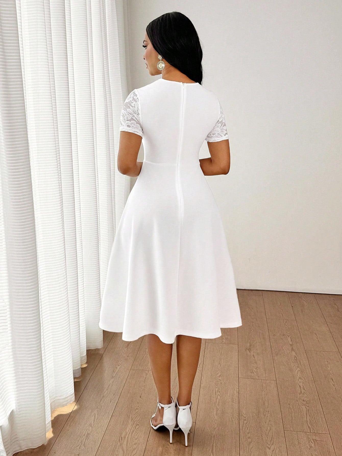 Chic White Graduation Dress for Women
