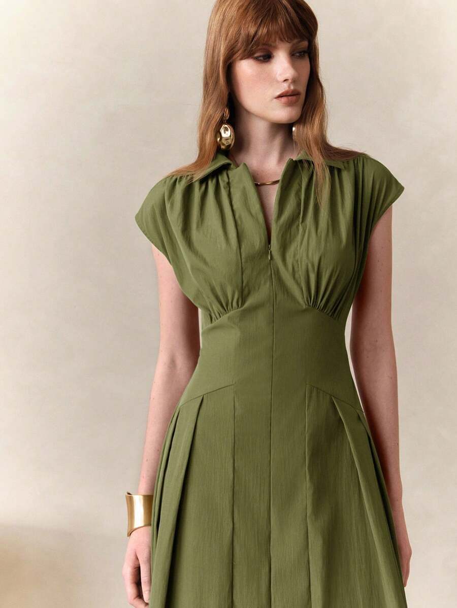 Step into effortless charm with this elegant French-inspired brown maxi dress. Featuring a flattering high waist and delicate ruching, it beautifully accentuates your silhouette. The playful V-neck and sleeveless design keep things light and breezy, perfect for twirling through sunny afternoons or evening soirées. Embrace timeless style with a touch of whimsy!