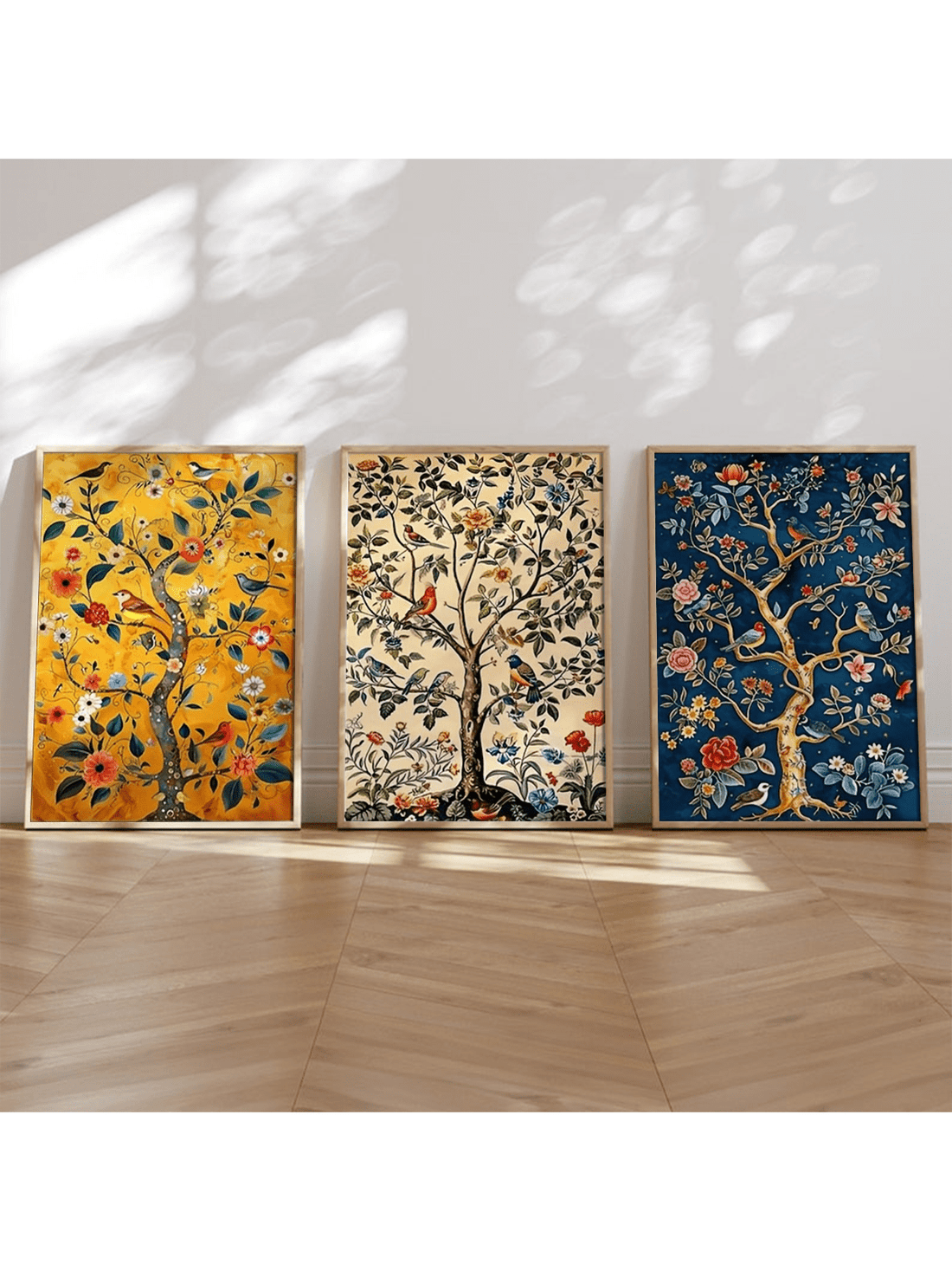 Bring a fresh vibe to any space with this trendy 3-piece canvas set featuring the Tree of Life and a charming songbird. Its modern geometric design adds a playful touch to your home, dorm, or office, making walls come alive with style and personality. Easy to hang and sure to spark joy, this art set is perfect for those who love a blend of nature and contemporary flair.