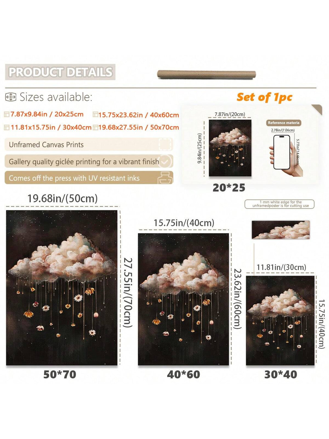 Add a touch of playful charm to your space with this Whimsical Vintage Floral Canvas Wall Art. Featuring delicate autumn blooms and subtle Halloween vibes, it’s the perfect seasonal accent to brighten your home. Its vintage-inspired design brings cozy warmth and festive spirit, making every room feel inviting and delightfully unique this fall.