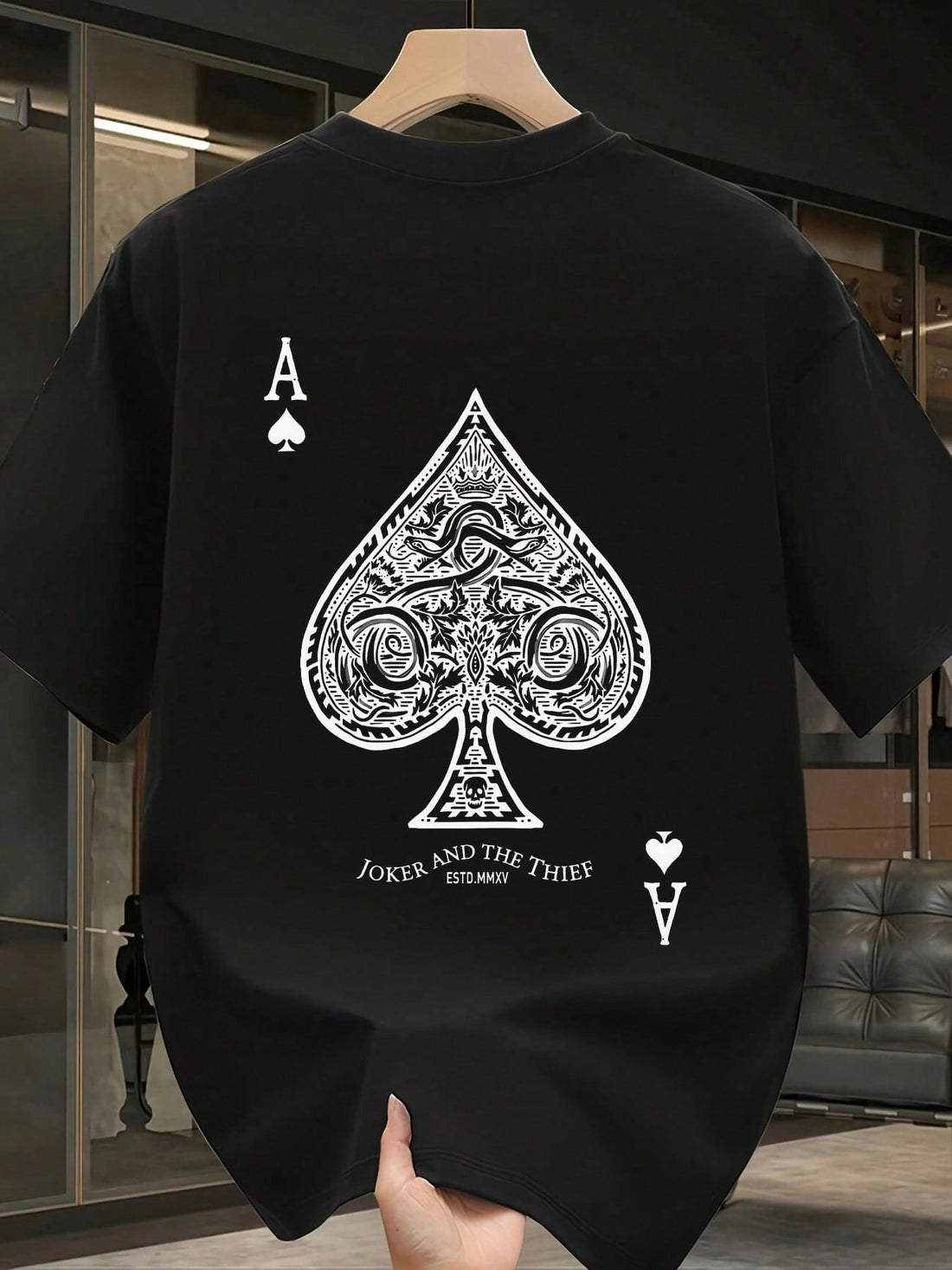 Get ready to ace your style game with our Unisex Ace of Spades Graphic T-Shirt! Made from 100% soft cotton, this streetwear essential keeps you comfy while turning heads. Perfect for both him and her, it’s the ultimate pick for anyone who loves bold graphics and easygoing vibes. Whether you’re out with friends or chilling at home, this tee plays the winning hand every time.