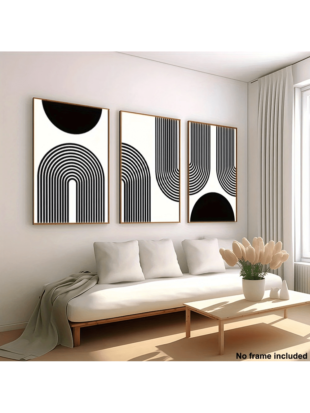 Add a splash of fun and flair to your space with this 3-piece frameless geometric abstract canvas set. Its modern shapes and bohemian vibes bring a playful twist to any room, effortlessly turning walls into conversation starters. Perfect for those who love stylish décor without the fuss!