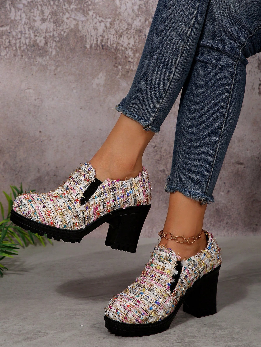 Step into the spotlight with these Chic Gold Printed High Heel Ankle Boots! Perfect for adding a dash of sparkle to your autumn-winter wardrobe, their dazzling gold print and sleek heels promise effortless elegance. Whether you're strutting through city streets or dancing the night away, these boots bring playful charm and confident style to every step.