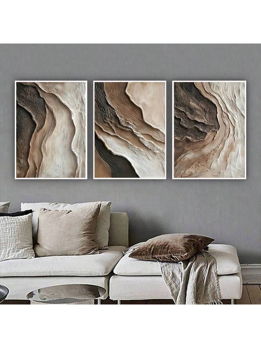 Bring a touch of modern charm to your space with this 3-piece set of dark brown geometric line art canvases. Perfect for adding style and a hint of abstract flair, these prints effortlessly brighten up your home or bathroom while sparking curiosity and conversation. Playful yet sophisticated, they make any wall come alive with clean lines and a contemporary vibe.