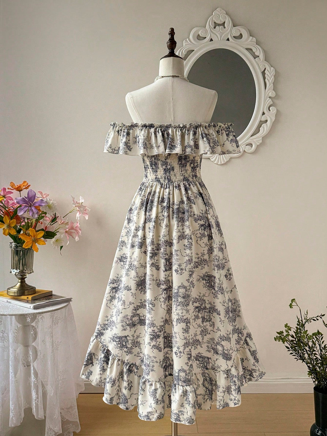 Step into a world of charm with this vintage off-shoulder long dress, perfect for embracing your boho, goth, or cottagecore vibes. Its flowing silhouette and delicate neckline add a flirty touch, making it ideal for twirling through sunlit meadows or moonlit nights. Whether you're channeling whimsical romance or edgy elegance, this dress effortlessly blends style and comfort for your next adventure.