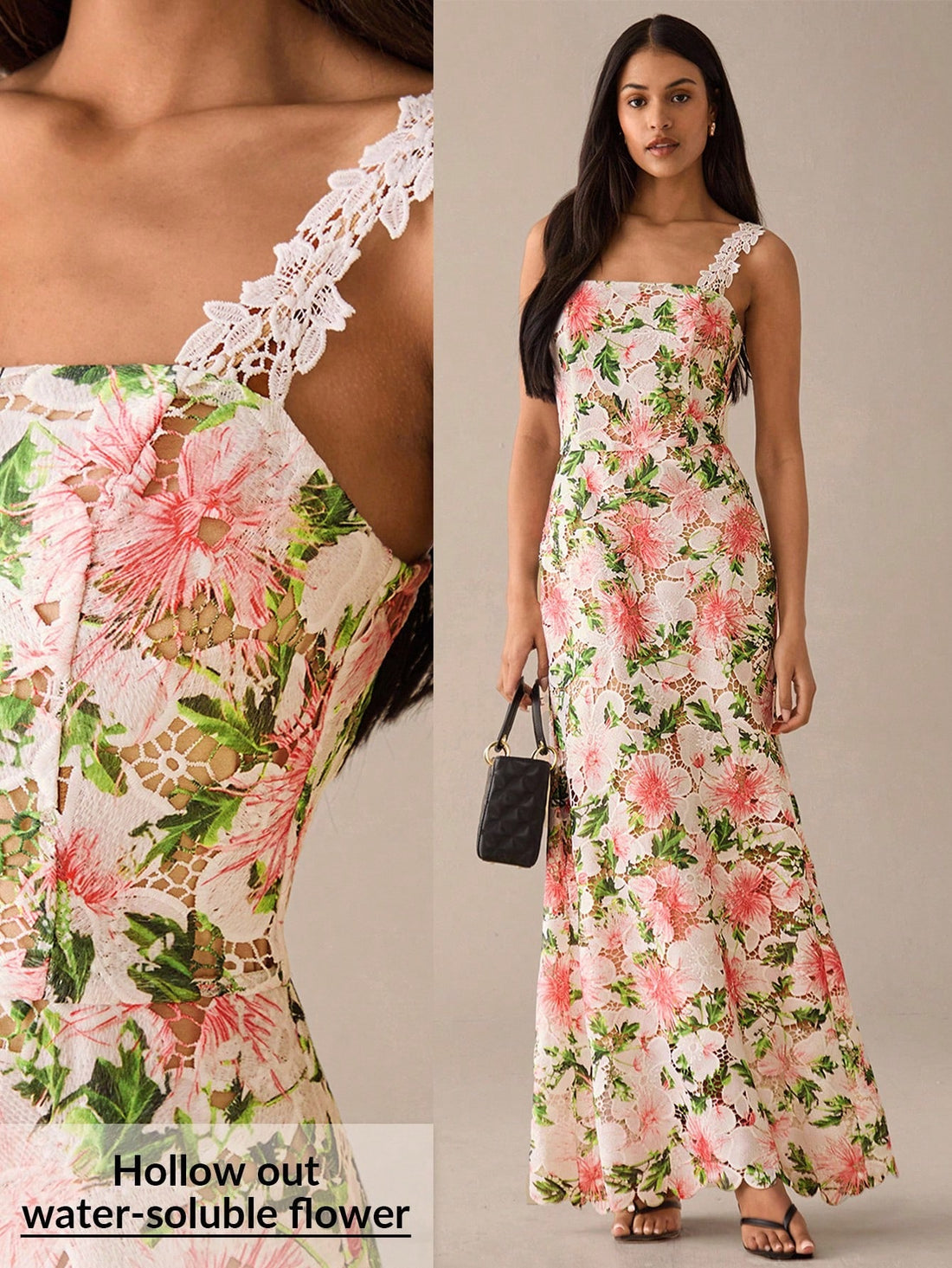 Step into sunshine and style with this Elegant Floral Print Maxi Dress, perfect for summer garden parties. Its flowing slip design hugs your silhouette while embracing breezy comfort. Bright floral patterns add a playful touch, making every twirl a celebration. Embrace effortless elegance and let your summer moments blossom in this charming must-have dress.