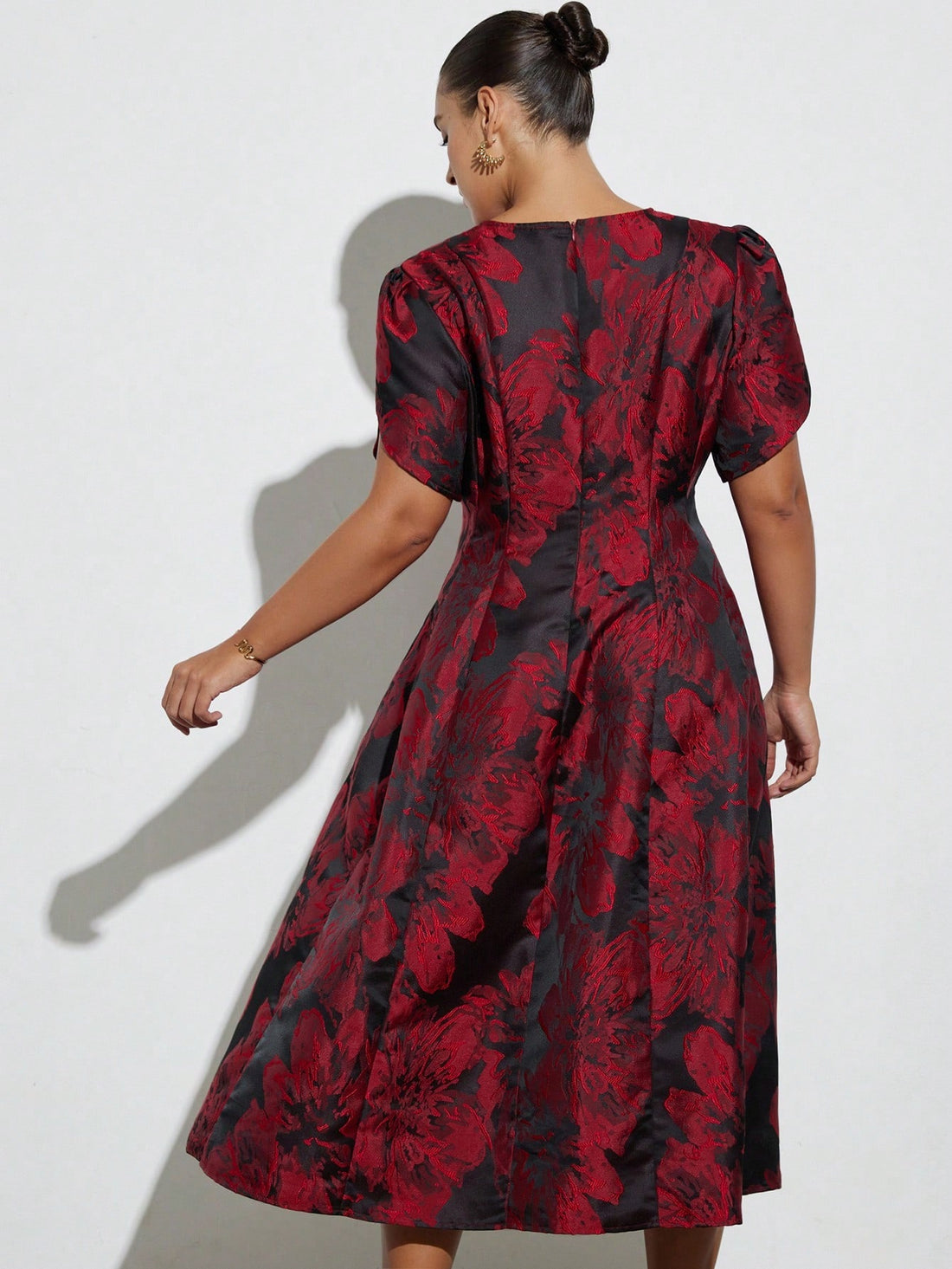 Step into effortless charm with this Elegant Short Sleeve Jacquard Knit Dress. Featuring delicate petal sleeves and a textured jacquard knit, it adds a playful twist to your daily wardrobe. Perfect for those who love style with a touch of whimsy and comfort that lasts all day.