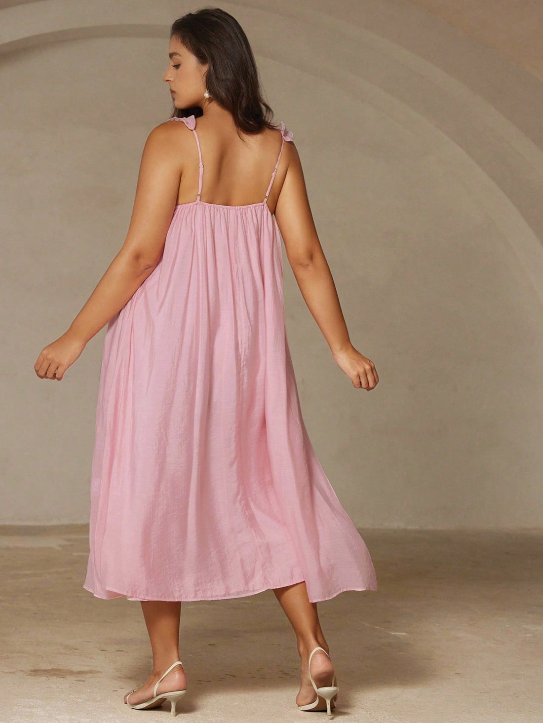 Twirl into spring and summer in this dreamy chiffon dress that celebrates every curve! Crafted from lightweight, breathable fabric, it floats beautifully with your every move. The showstopping 3D floral petals add romantic dimension and texture that photographs like a dream. Perfect for plus-size figures seeking comfort without compromising on style, this dress transitions effortlessly from garden parties to sunset strolls. Embrace your inner flower child with a piece that's as playful as it is elegant.