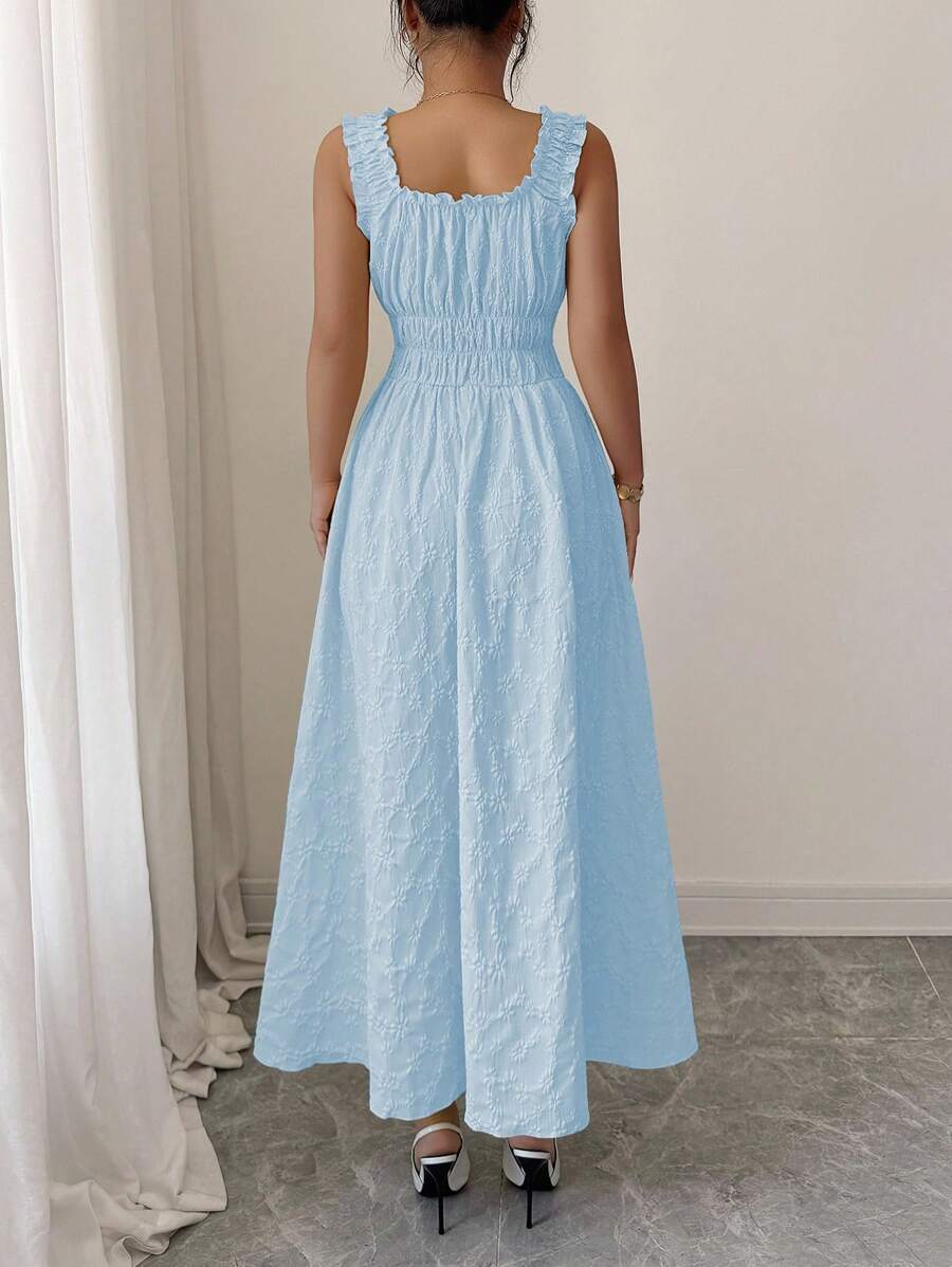 Twirl into elegance with this charming floral dress that's equal parts romantic and effortlessly wearable. The delicate woven texture adds visual interest while spaghetti straps keep things light and breezy. A sweet bowknot detail at the bodice brings personality to the piece, while the flattering A-line silhouette works beautifully for any occasion—from brunch dates to garden parties. Slip it on and let the florals do the talking!