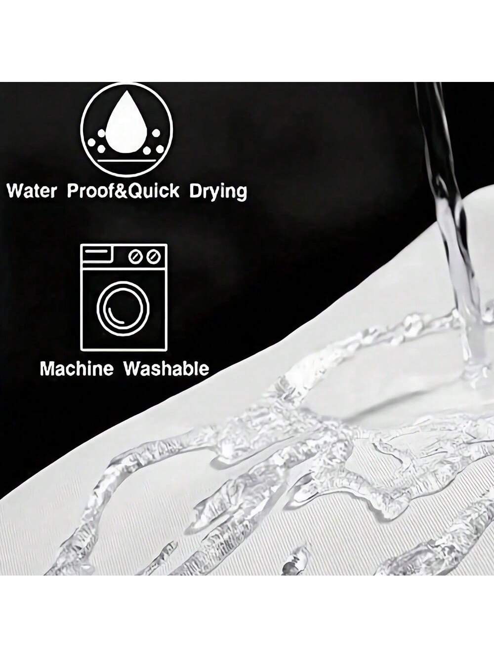 Add a splash of style to your bathroom with this modern geometric blue shower curtain. Waterproof and odorless, it keeps your space fresh and dry while its hookless design makes installation a breeze. Perfect for those who want a fun, hassle-free upgrade to their bathroom decor!