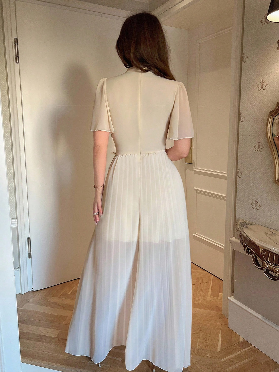 Step out with charm in this Elegant A-Line Dress featuring delicate pearl accents and a romantic patchwork design. Its flirty short sleeves and flattering silhouette make it the perfect pick for sunny days or special occasions. Feel playful and graceful wherever you go!