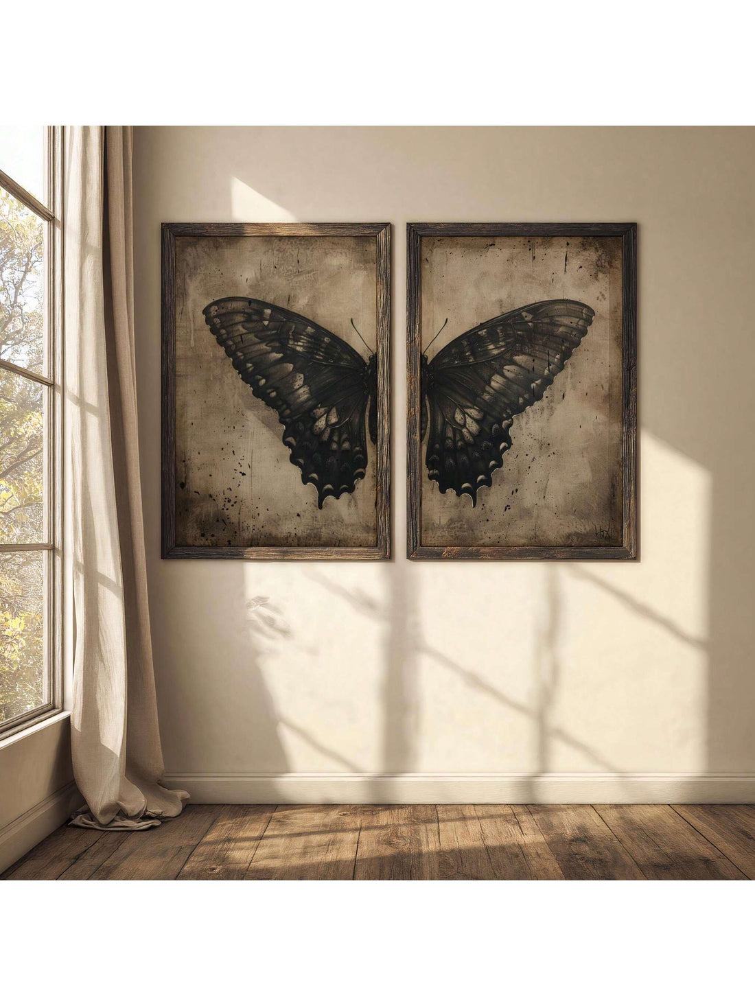 Add a touch of spooky charm with this Vintage Dark Butterfly Canvas Wall Art Set. Perfect for gothic rustic decor lovers and Halloween enthusiasts alike, these canvas prints blend mystery and elegance on your walls. Let these dark butterflies flutter into your home, creating a moody atmosphere that’s as unique as it is captivating. Great for seasonal flair or year-round intrigue, this set transforms any space with playful darkness.