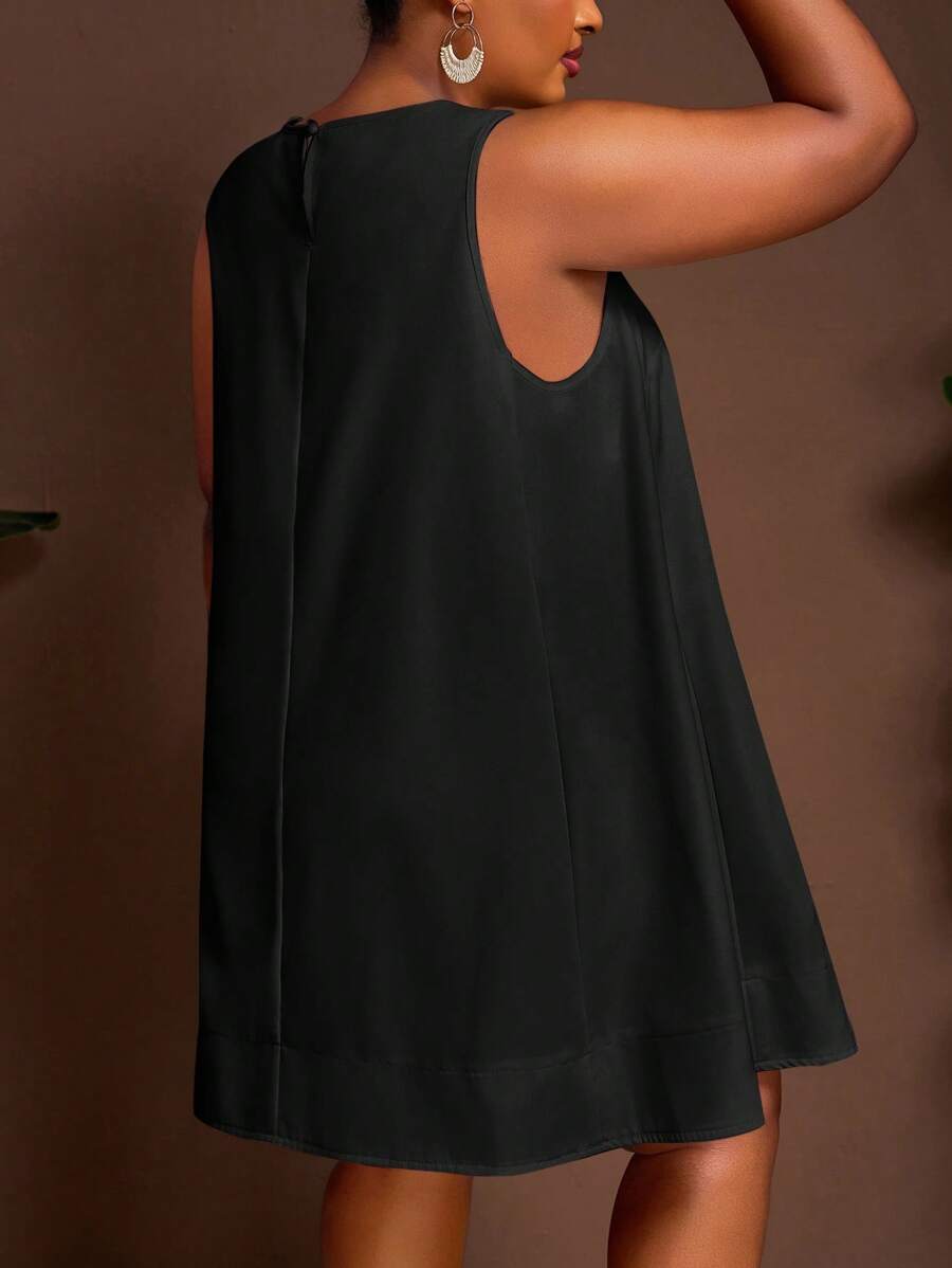 This plus size white sleeveless A-line mini dress is your go-to for sunny days and vacation vibes. Light, breezy, and effortlessly chic, it flatters your curves while keeping you cool. Perfect for strolling the boardwalk or sipping cocktails by the pool, it’s the playful, stylish staple your spring and summer wardrobe has been waiting for.