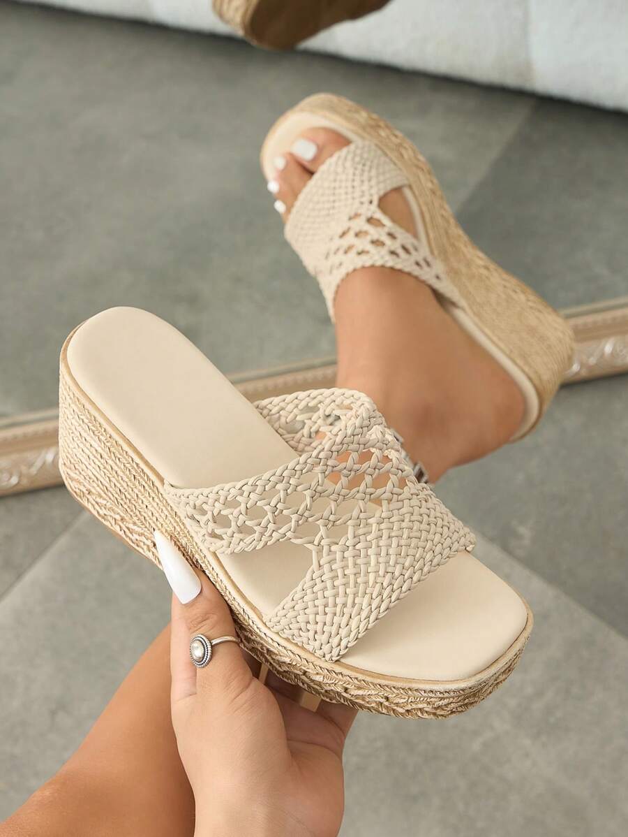 Step into sunny days with these stylish handmade woven wedge sandals, featuring a charming rhombus pattern. Perfect for spring and summer outdoor adventures or beach strolls, their comfortable wedge heel adds a playful lift to your look while keeping you grounded. Embrace effortless style and breezy comfort wherever your warm-weather plans take you!