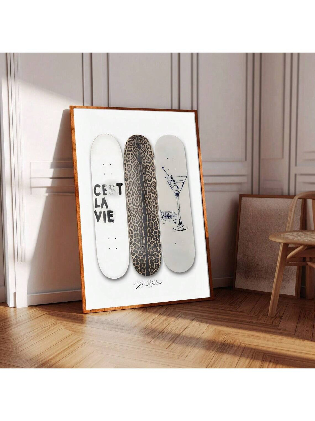 Bring a playful edge to your space with this Trendy Leopard Skateboard Art Print. Perfect for Y2K lovers and college girls, its bold leopard design adds a fun, modern vibe to any bedroom. Celebrate your unique style with this eye-catching wall decor that combines retro cool with contemporary flair.