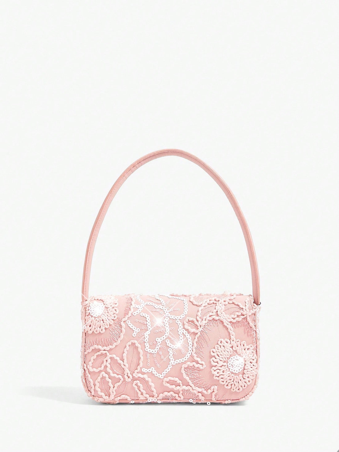 Carry your essentials in style with this charming pink shoulder bag that blends delicate lace florals with modern minimalism. The soft, romantic design pairs perfectly with any outfit—from casual weekend looks to dressed-up occasions. Lightweight and versatile, it's the perfect companion for anyone who loves understated elegance with a touch of whimsy. Whether you're heading to brunch or a night out, this bag adds just the right amount of personality to your ensemble.