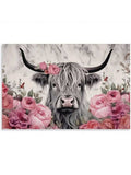 Pink floral canvas close up showing printed canvas texture