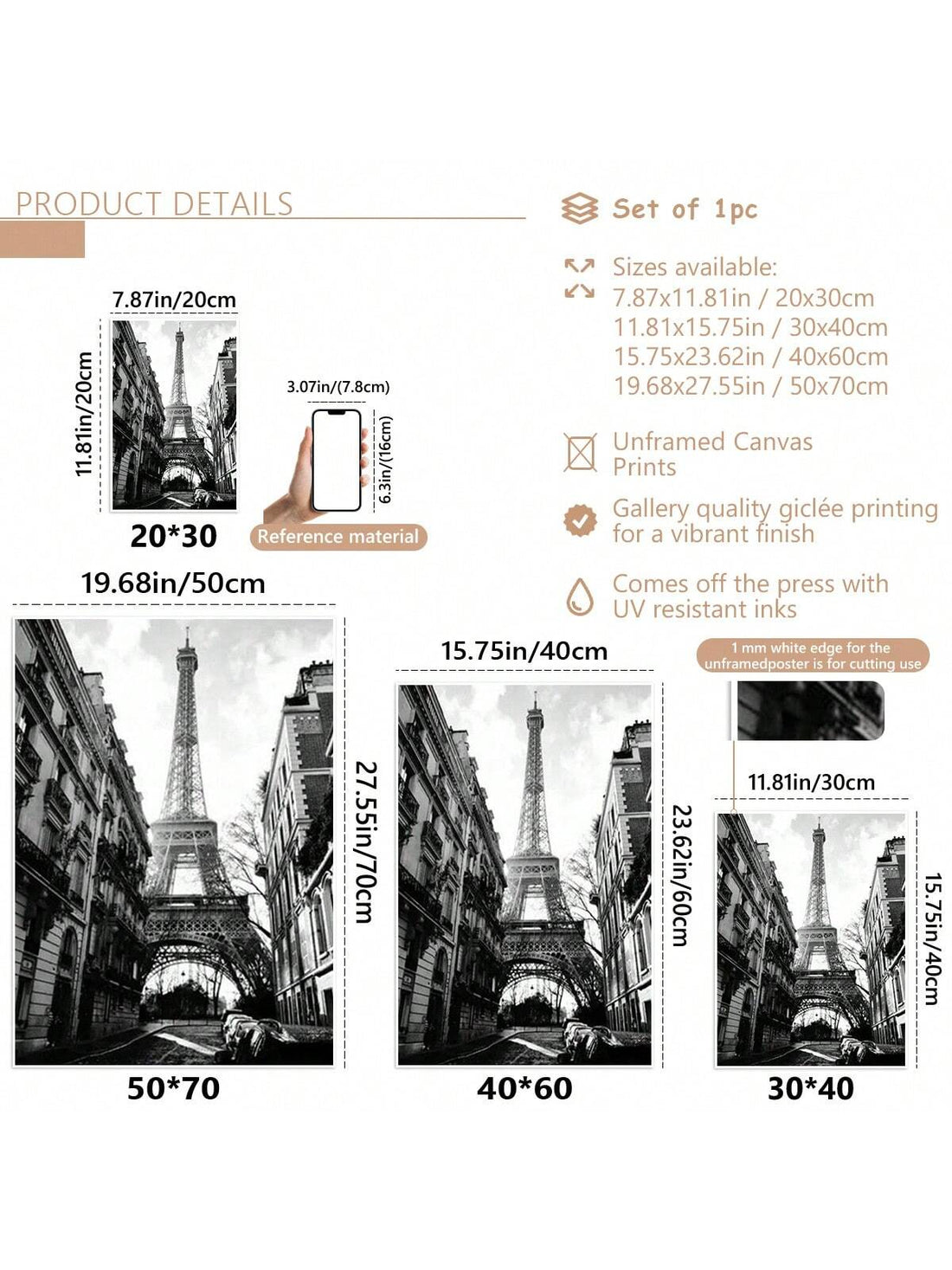 Add a touch of Parisian charm to your space with this Elegant Unframed Paris Fashion Tower Canvas Print. Featuring a vintage black and white illustration of a stylish girl alongside the iconic tower, it’s perfect for bringing chic sophistication and playful flair to your living room décor. This timeless piece blends fashion and art effortlessly, making every glance a little more fabulous.