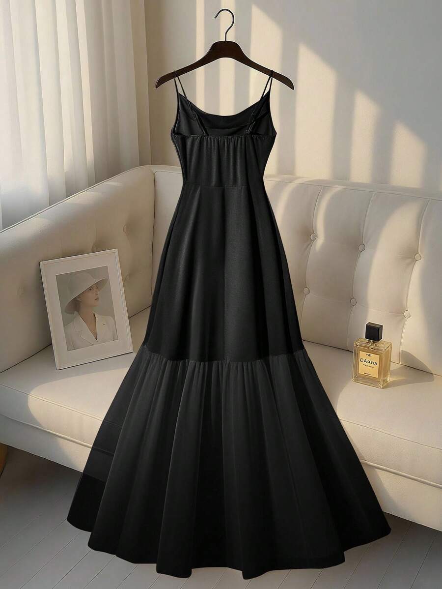 Float into summer with this Elegant Summer Acetate Satin Flared Slip Dress, featuring a cheeky contrast mesh detail that adds a playful twist to minimalist style. Lightweight and silky smooth, it effortlessly moves with you, keeping cool and turning heads. Perfect for days and nights when you want to feel effortlessly chic and just a little bit daring.