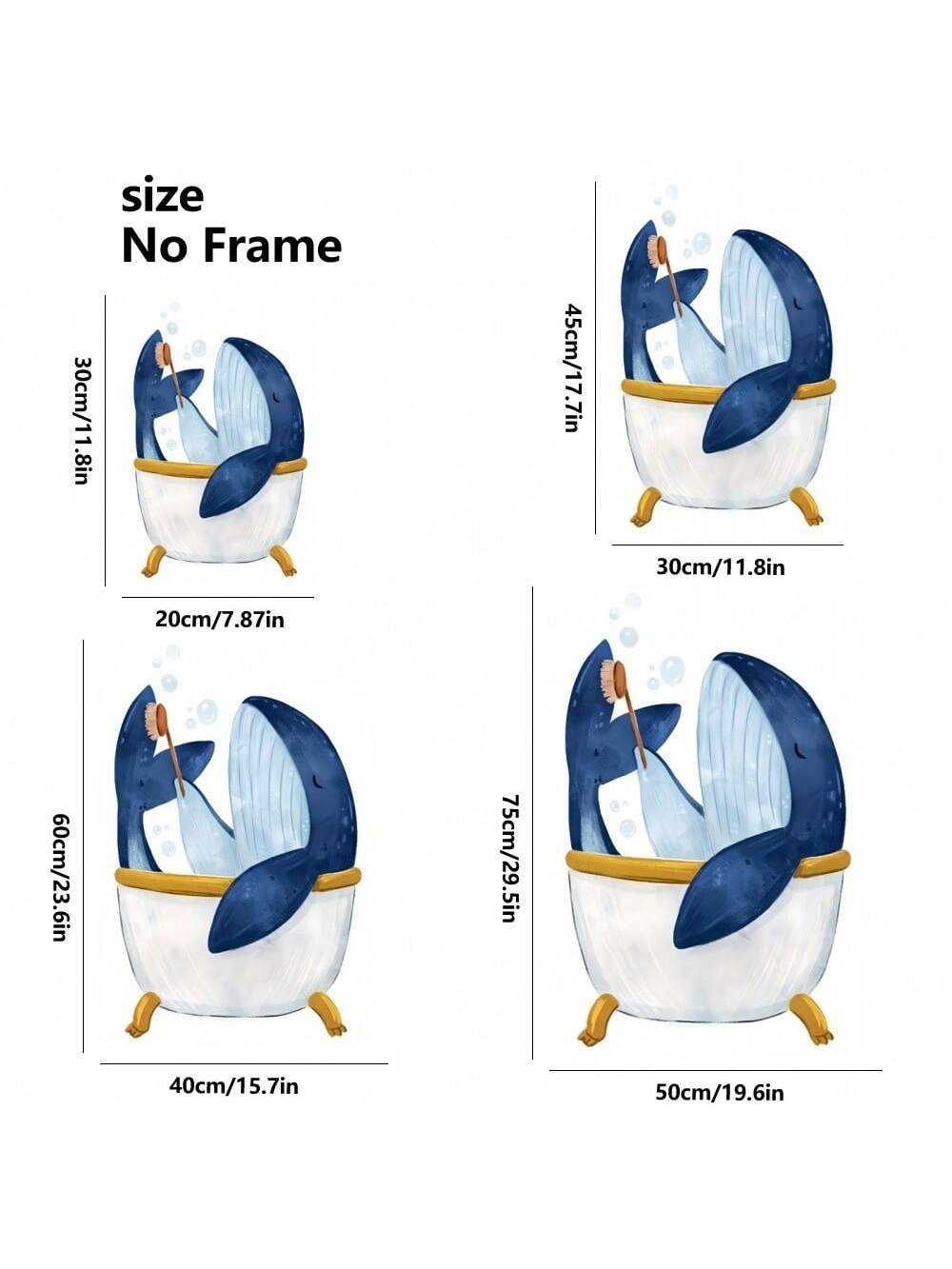 Add a splash of fun to any space with this Whimsical Whale Bathtub Canvas Wall Art. Crafted to be waterproof, it’s perfect for brightening up your bathroom, office, or home without worry. The playful whale design brings a cheerful vibe, making every glance a delightful escape to the sea. Durable and easy to clean, this mural turns ordinary walls into a charming underwater adventure.