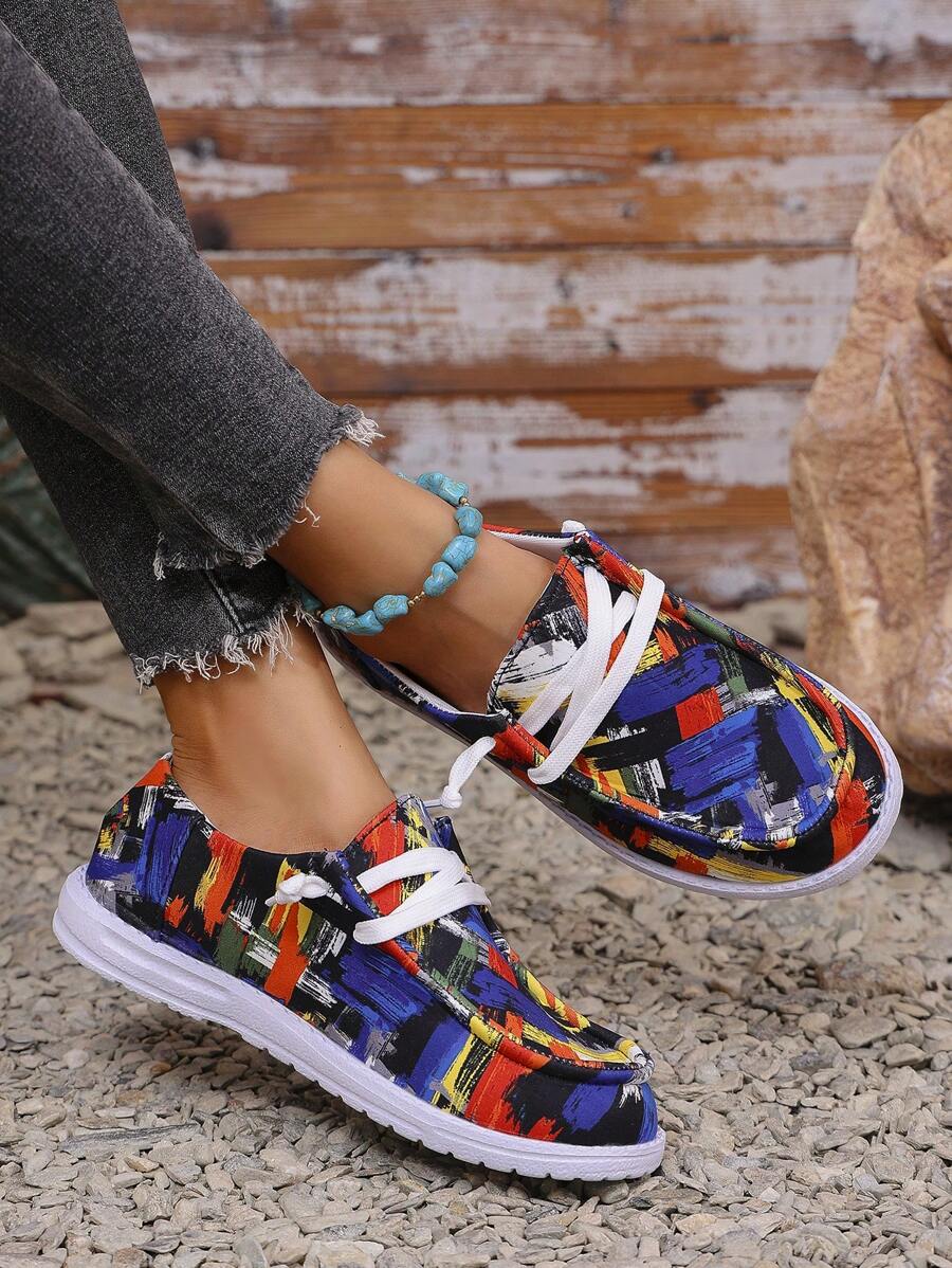 Step into comfort and style with these playful lace-up casual loafers designed just for women. Their breathable fabric keeps your feet fresh, while the soft sole cushions every step, perfect for spring and autumn adventures. Easy to slip on and off, these sneakers blend casual charm with everyday ease, making them your go-to for a fun, relaxed look.