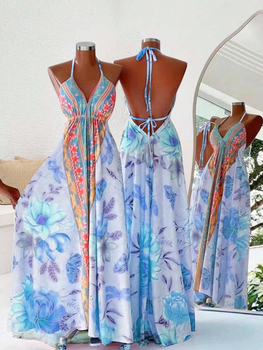 Turn heads this summer in our Elegant Floral Print Backless Halter Dress. Light and breezy, it’s perfect for warm days and beachside evenings. The playful floral print combined with a flirty backless design lets you enjoy vacation vibes in style and comfort. Step out and soak up the sun with effortless charm!
