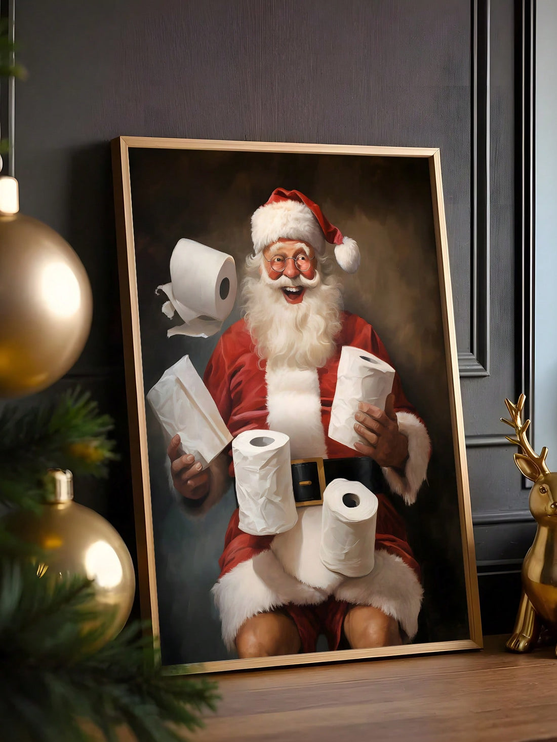 Add a jolly twist to your bathroom with this Funny Santa Bathroom Art! Featuring vintage-style Christmas charm and a playful design, it’s the perfect holiday decor to spark smiles. Ideal as a quirky gift or a festive statement piece, this artwork brings humor and cheer to any home during the season.