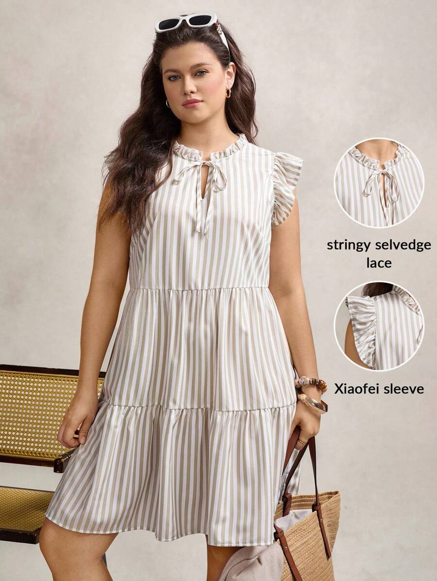 Bring a splash of sunshine to your getaway with this chic plus size floral print dress. Featuring a playful tie neck and flirty cap sleeves, it’s designed for easy, breezy vacation vibes. Comfortable and flattering, it’s your go-to for exploring new places or enjoying a sunset stroll in style. Embrace effortless chic wherever you go!