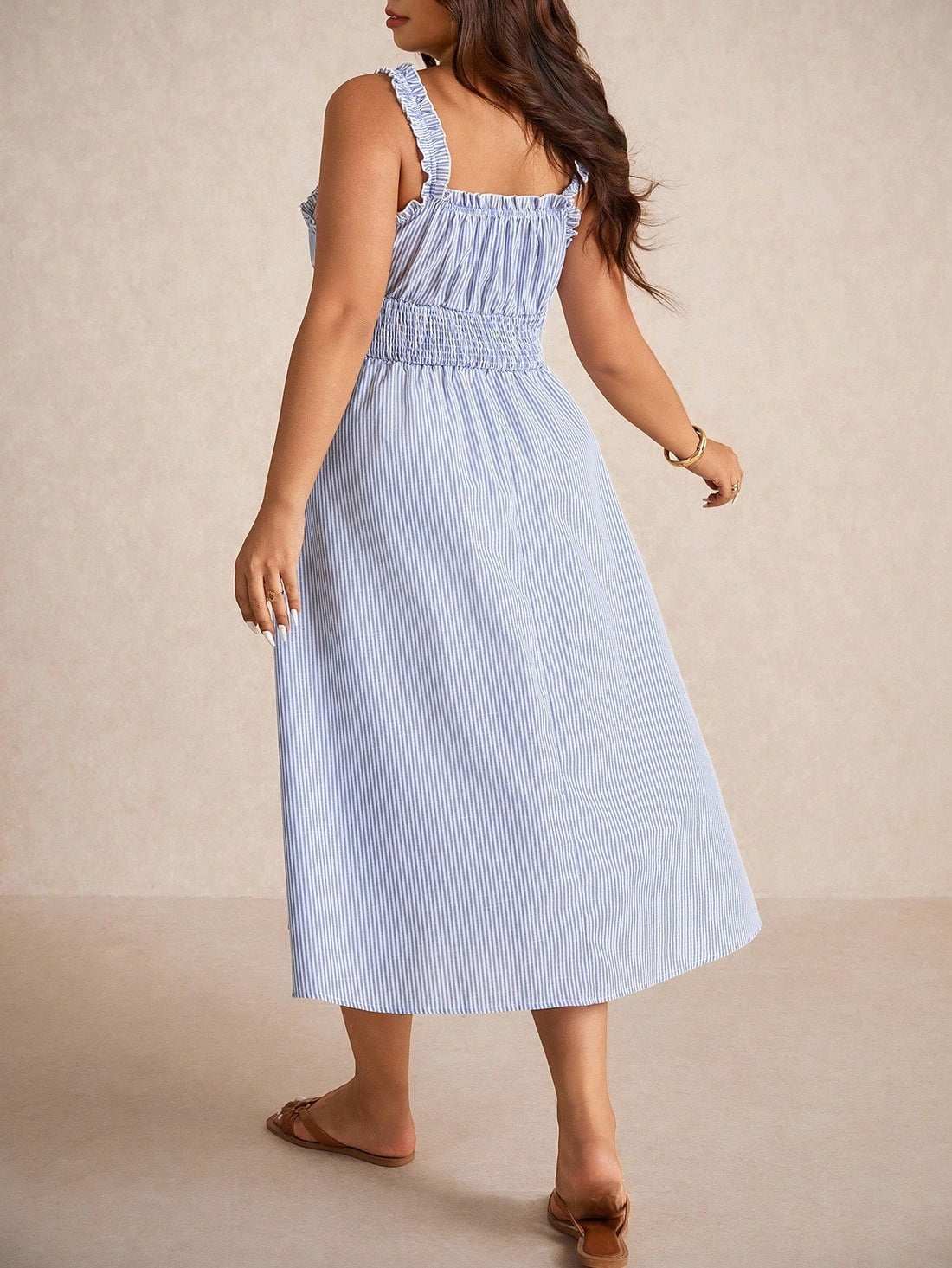 Enjoy effortless style and comfort on your getaway with this playful plus size dress, featuring classic blue and white stripes. Its relaxed fit keeps you cool during sunny adventures, while the casual design makes it perfect for lounging or exploring. Embrace vacation vibes in a dress that’s as fun as it is flattering!