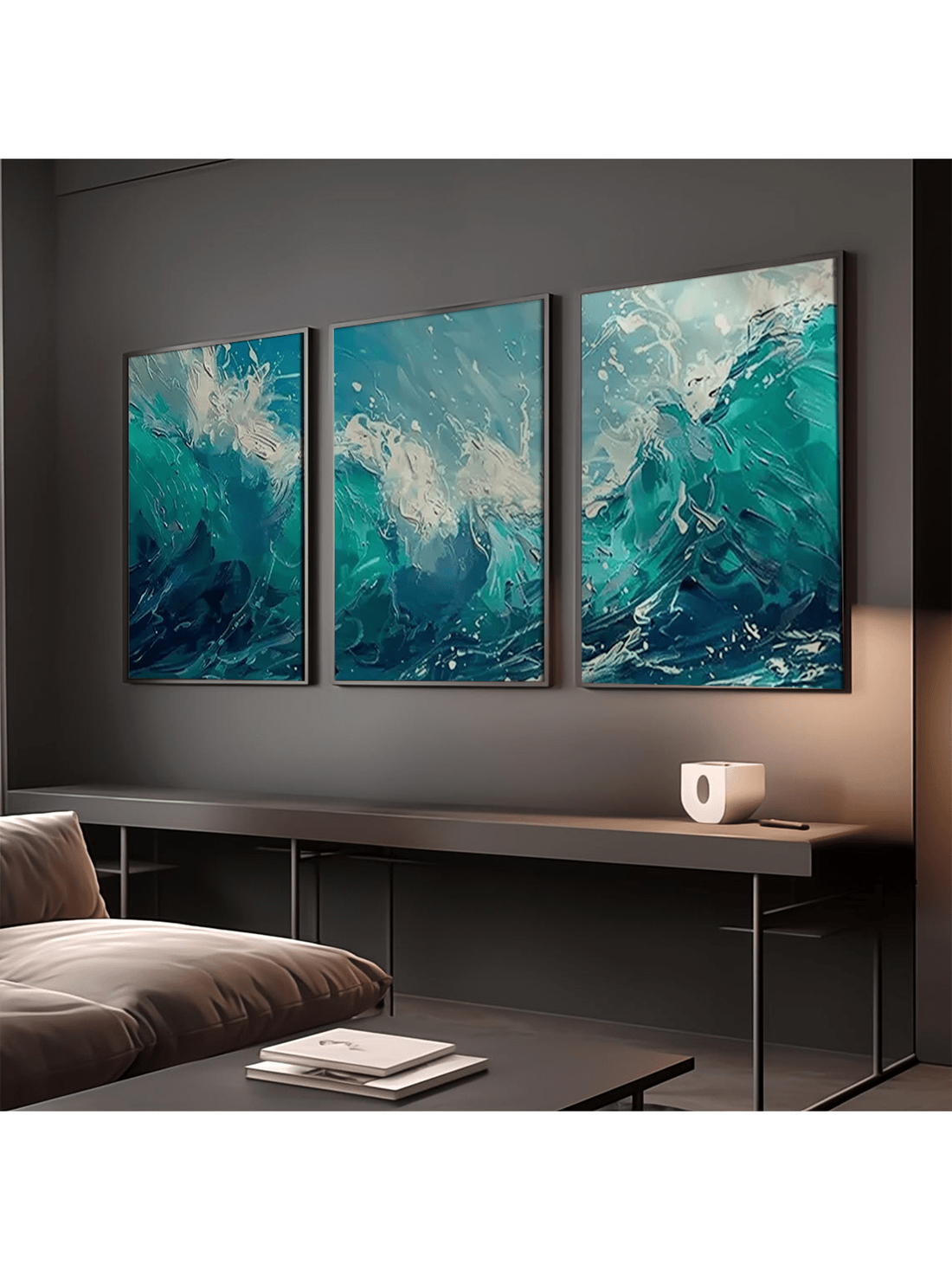 Bring a splash of whimsy and style to your walls with this 3-piece set of modern abstract wave canvas prints. Each piece captures flowing waves in vibrant hues, adding a dynamic and playful touch to any room. Perfect for turning dull spaces into lively art galleries, these prints effortlessly blend contemporary charm with energetic movement to brighten your home décor.