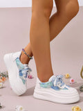 floral platform sneakers image 3 showing visible color, material, toe, strap, heel, sole, or lace details