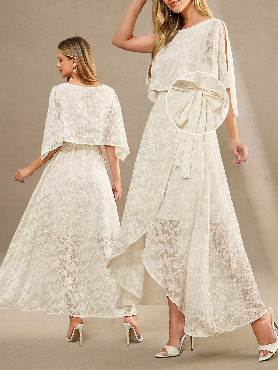 Step out in style with this chic solid color wrap dress, featuring a flirty cutout design that adds just the right amount of flair. Its flowing long silhouette keeps you breezy and comfortable, making it your go-to for sunny summer soirées, dreamy weddings, or carefree vacations. Effortlessly elegant and fun, this dress is ready to make every moment feel special.