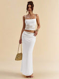 Fabric detail of Chic and Comfortable Women's Casual Sleeveless Top & Mini Skirt Set for Summer Adventures for women co-ord styling