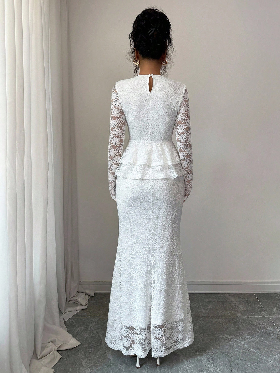 Elevate your autumn wardrobe with this stunning two-piece set that's pure romance. The delicate lace mesh top drapes beautifully, creating an effortlessly chic silhouette, while the bodycon mermaid skirt hugs your curves in all the right ways. Whether you're heading out on a special date or turning heads at fall gatherings, this ensemble delivers sophisticated style with a flirty edge. The perfect blend of elegance and confidence—because looking fabulous should feel as good as it looks.