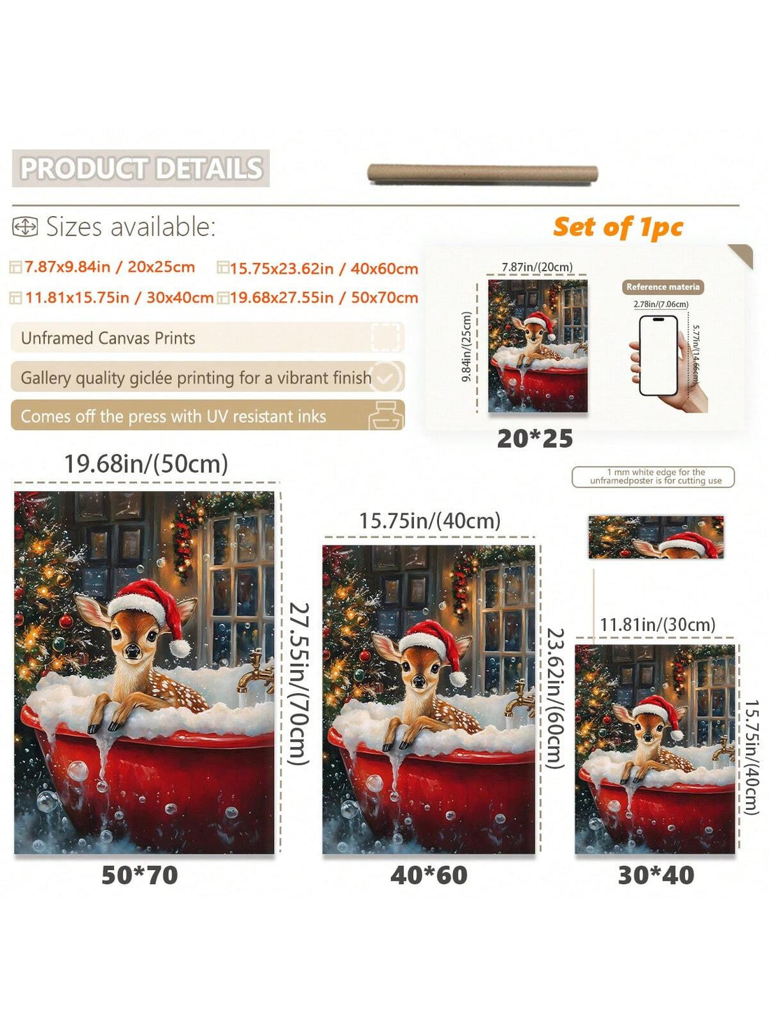 Add a dash of holiday cheer to any room with this whimsical reindeer canvas art! Featuring a charming vintage-inspired design with rustic character, it's the perfect quirky accent for your bathroom, bedroom, or living space. The playful illustration captures the magic of Christmas while its timeless aesthetic works year-round. Lightweight and easy to hang, this festive piece brings warmth and personality to your walls without taking itself too seriously. Ideal for anyone who loves a little seasonal fun mixe