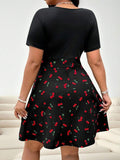 Plus size surplice V neck fit and flare summer dress variant image 11